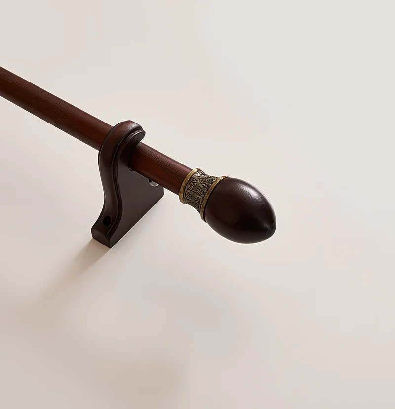 Classic Red Carved Custom Finials Curtain Rods