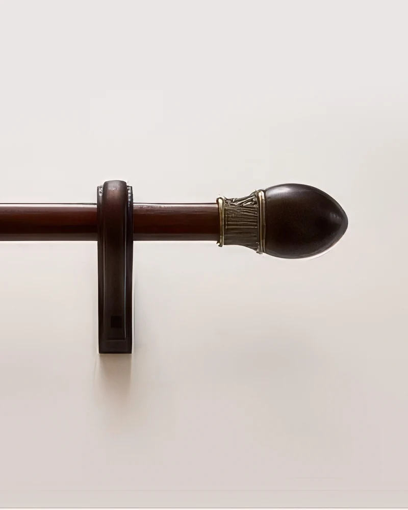 Classic Red Carved Custom Finials Curtain Rods