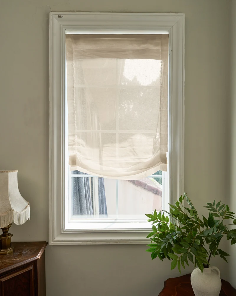 Yarn Sheer Relaxed Custom Roman Shade