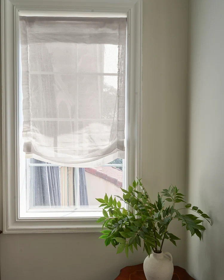 Yarn Sheer Relaxed Custom Roman Shade