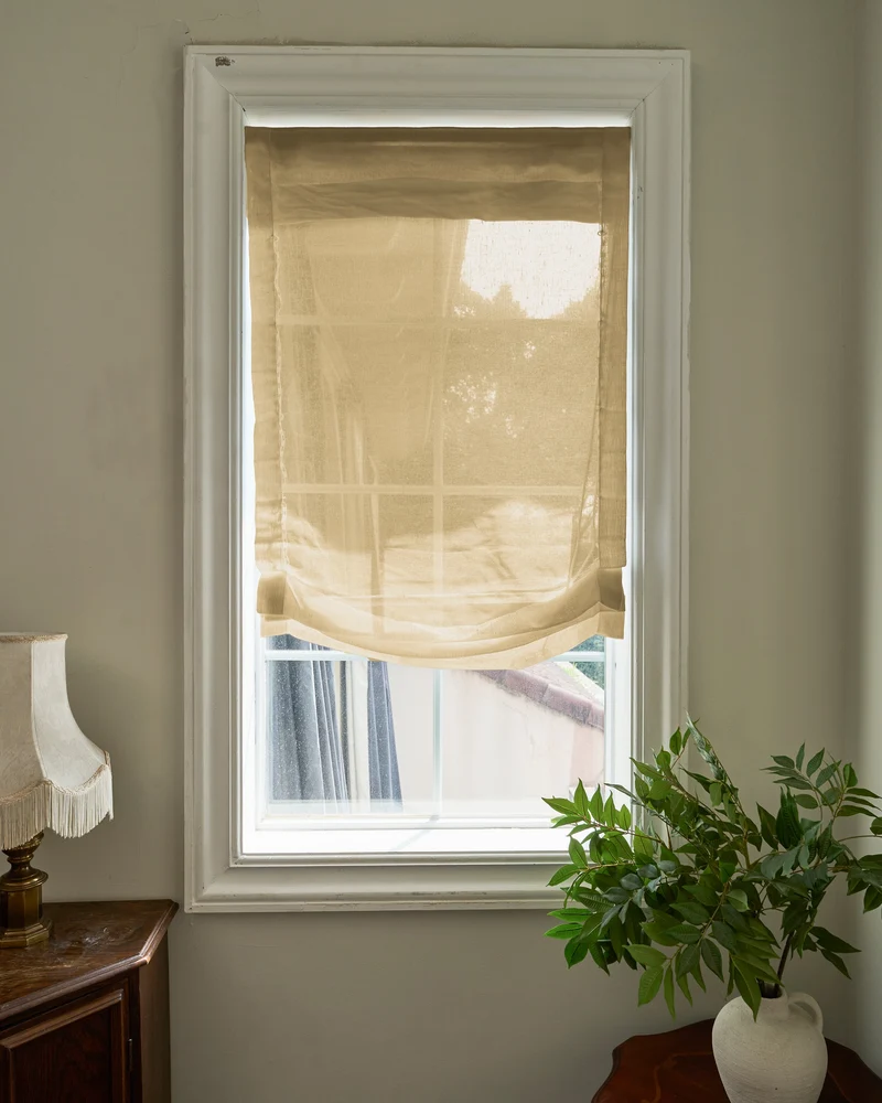 Yarn Sheer Relaxed Custom Roman Shade