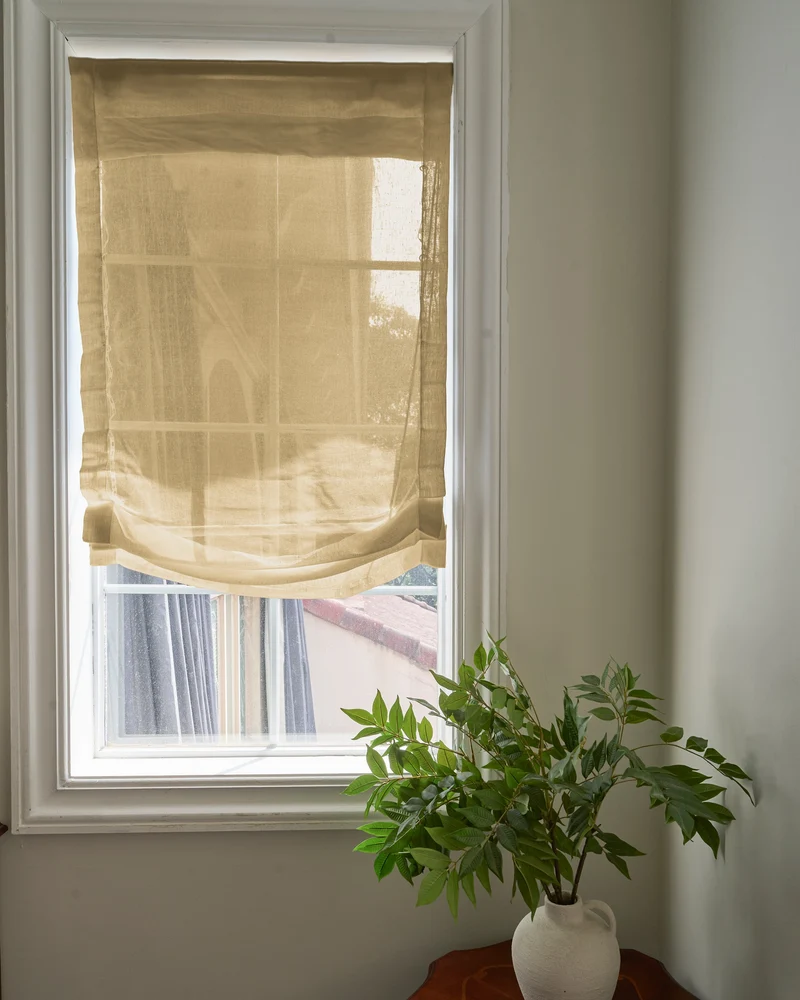 Yarn Sheer Relaxed Custom Roman Shade