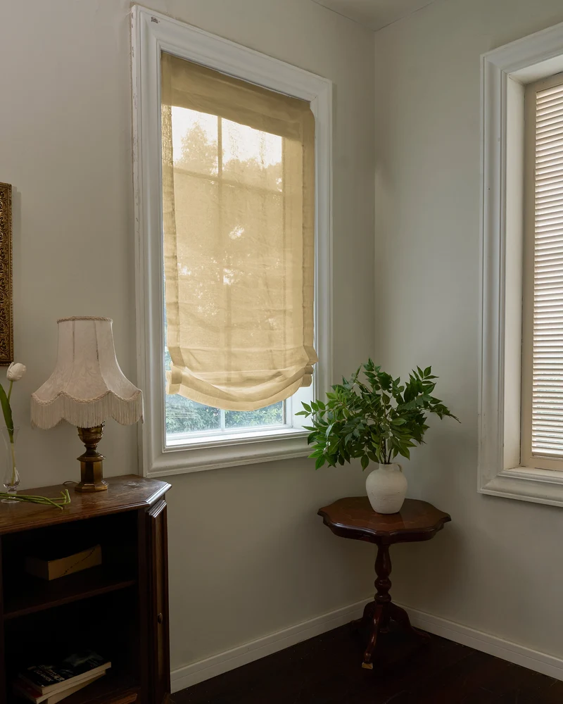 Yarn Sheer Relaxed Custom Roman Shade