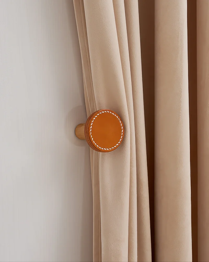 Leather Knob Curtain Wall Hook