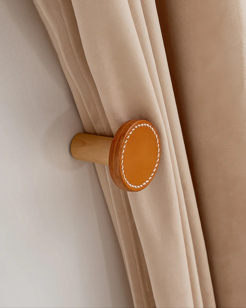 Leather Knob Curtain Wall Hook