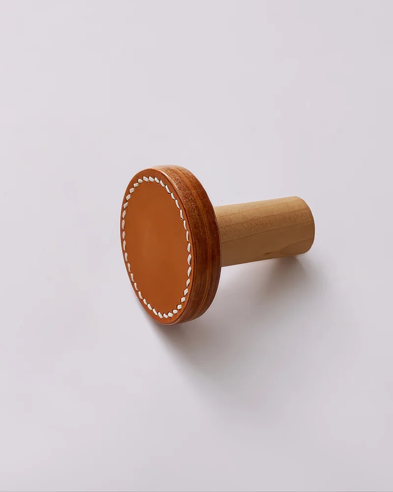 Leather Knob Curtain Wall Hook