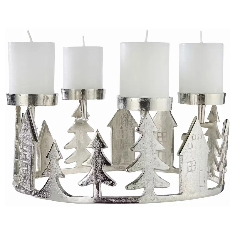 ADVENT Kranz für 4 Stumpenkerzen Häuser