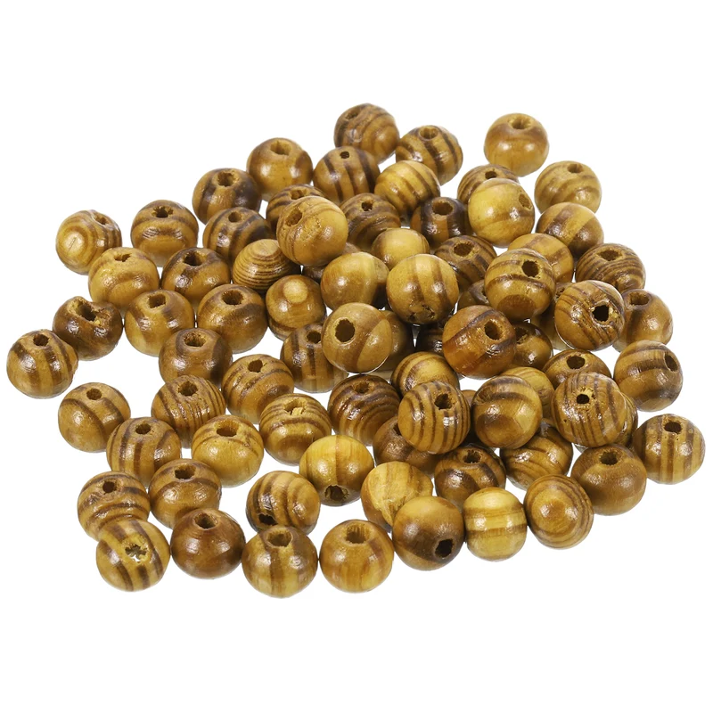 Natural Wood Beads, 200Pcs 8mm Diameter Round Loose Spacer Beads, Light Brown
