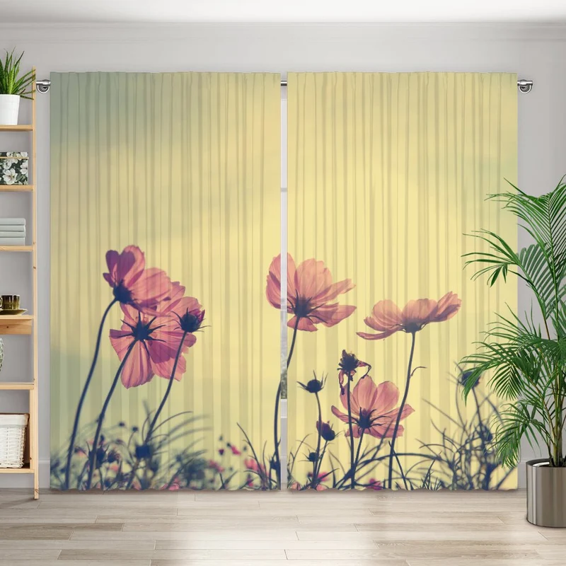 Vorhang Motiv "Vintage Blumen"