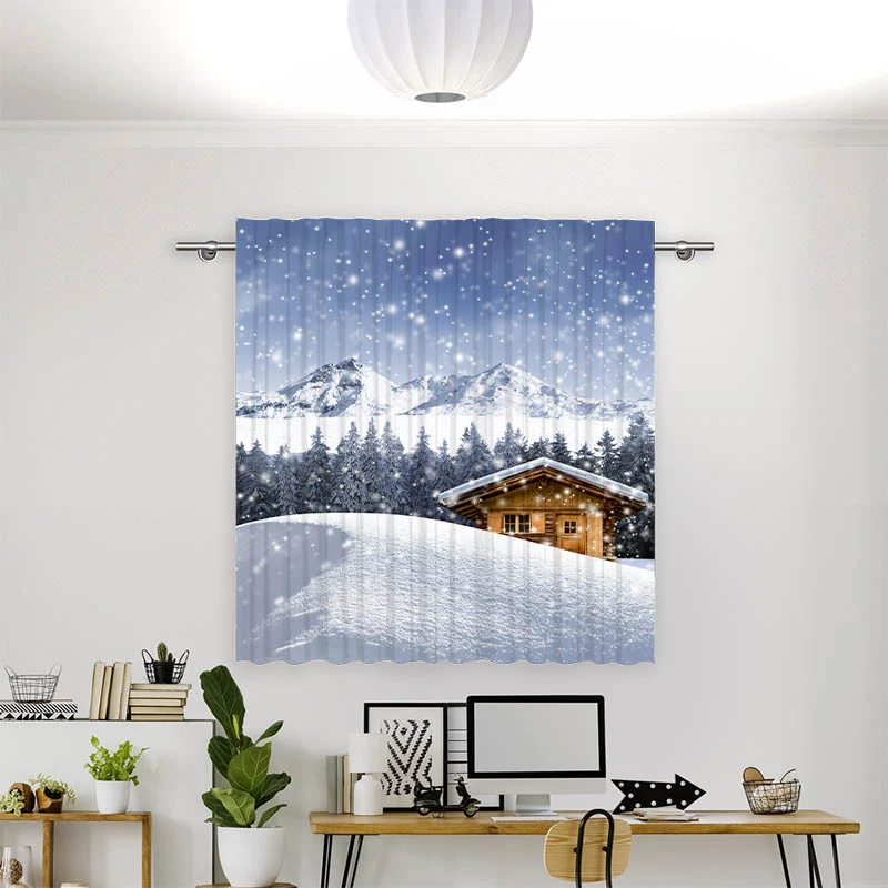 Vorhang Motiv "Schneehuette Winter"