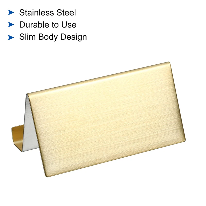 Business Card Holders, Brushed Stainless Steel Desktop Name Cards Display Stand for Office Desk