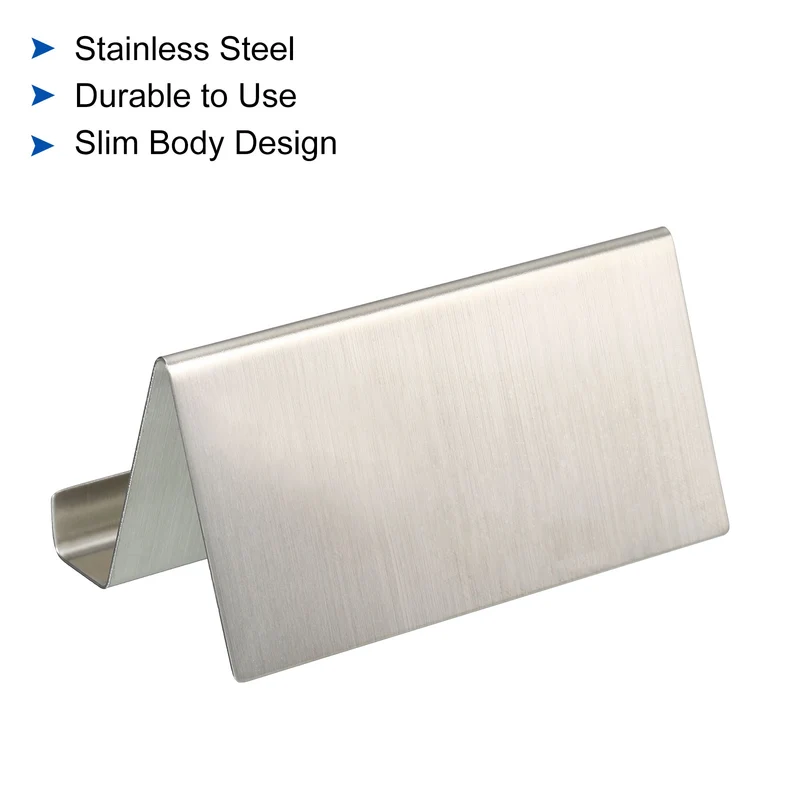 Business Card Holders, Brushed Stainless Steel Desktop Name Cards Display Stand for Office Desk