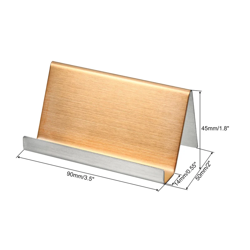 Business Card Holder, Brushed Stainless Steel Desktop Name Cards Display Stand for Office Desk