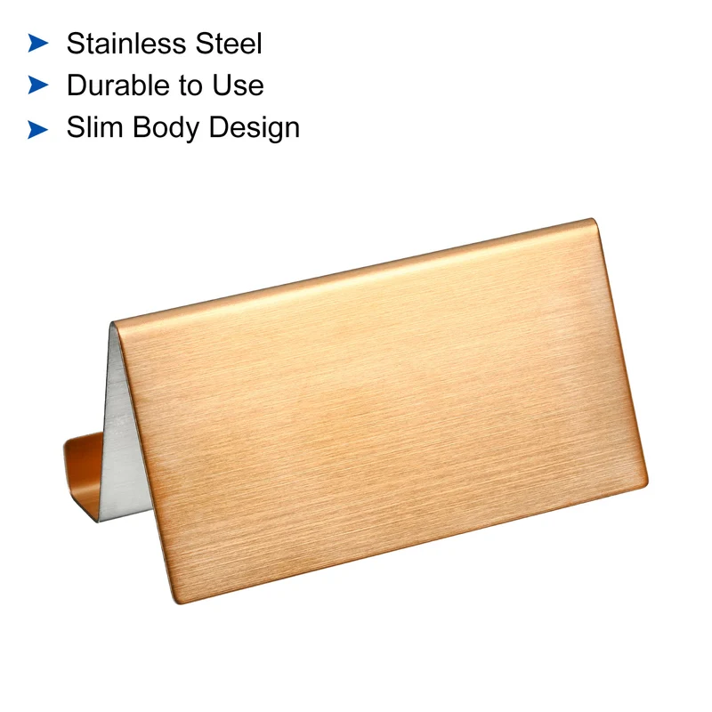 Business Card Holder, Brushed Stainless Steel Desktop Name Cards Display Stand for Office Desk