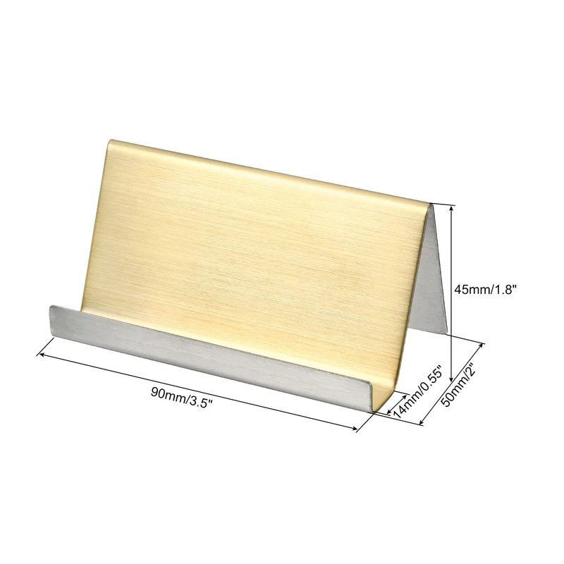 Business Card Holder, Brushed Stainless Steel Desktop Name Cards Display Stand for Office Desk