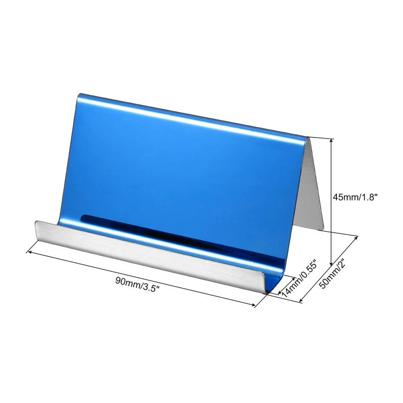 Business Card Holders, Reflective Stainless Steel Desktop Name Cards Display Stand for Office Desk
