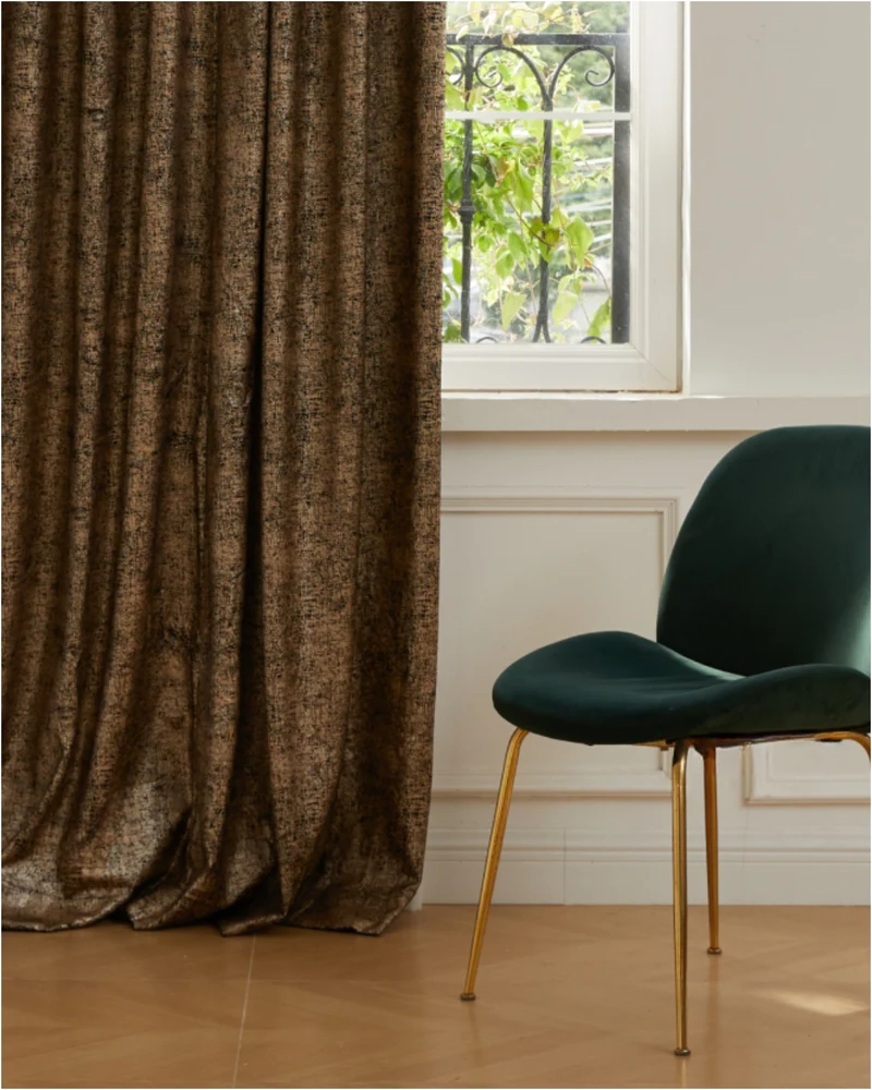 Klimt Foil Printed Velvet Patterned Custom Curtain | Designed in Italy