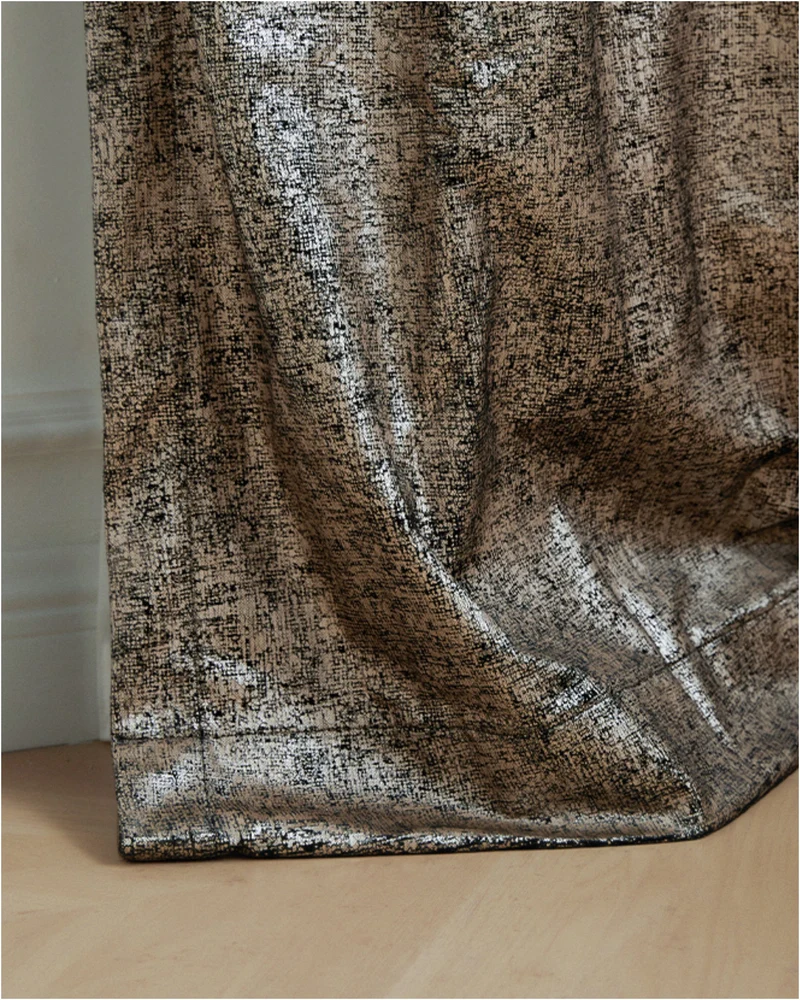 Klimt Foil Printed Velvet Patterned Custom Curtain | Designed in Italy