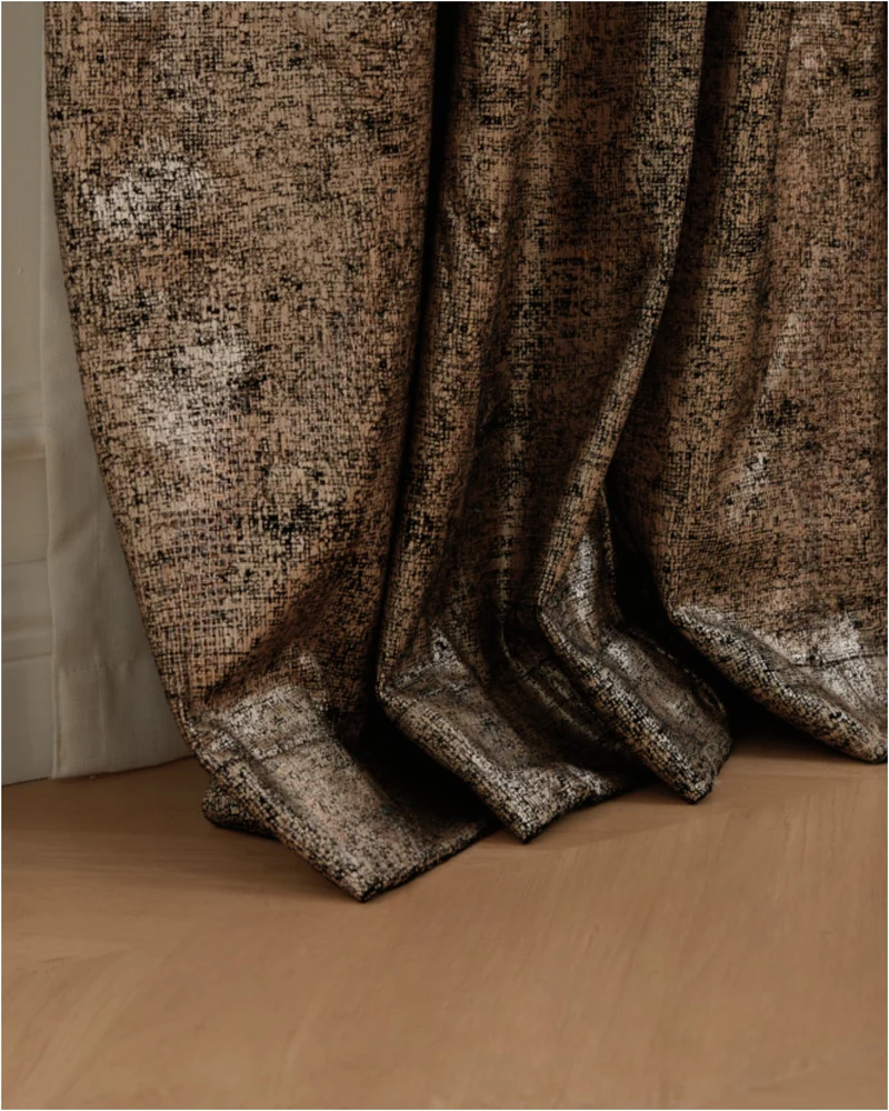 Klimt Foil Printed Velvet Patterned Custom Curtain | Designed in Italy