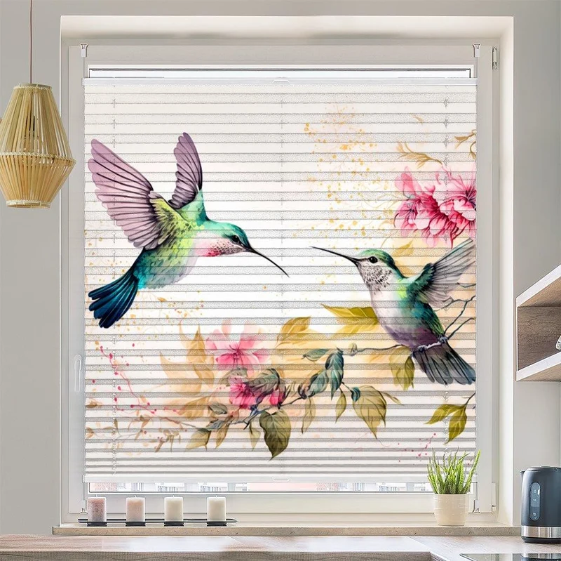 Wabenplissee Motiv "Kolibri Gemalt"