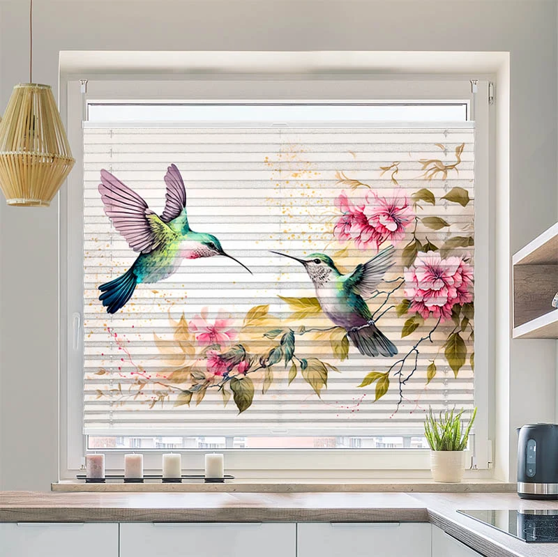 Wabenplissee Motiv "Kolibri Gemalt"