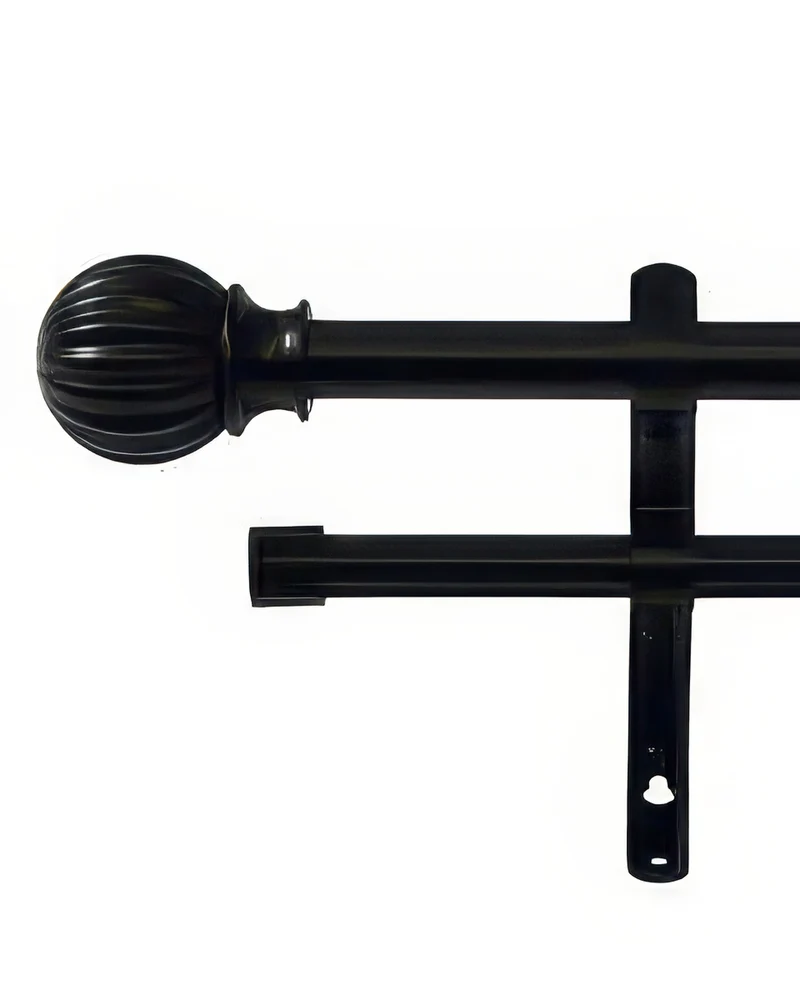 Ball Finials Adjustable Double Curtain Rod