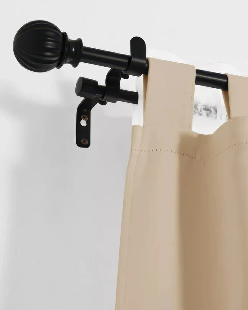 Ball Finials Adjustable Double Curtain Rod