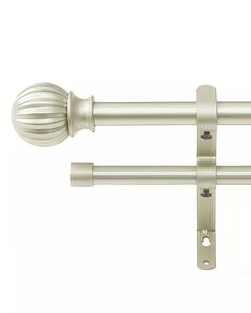 Ball Finials Adjustable Double Curtain Rod