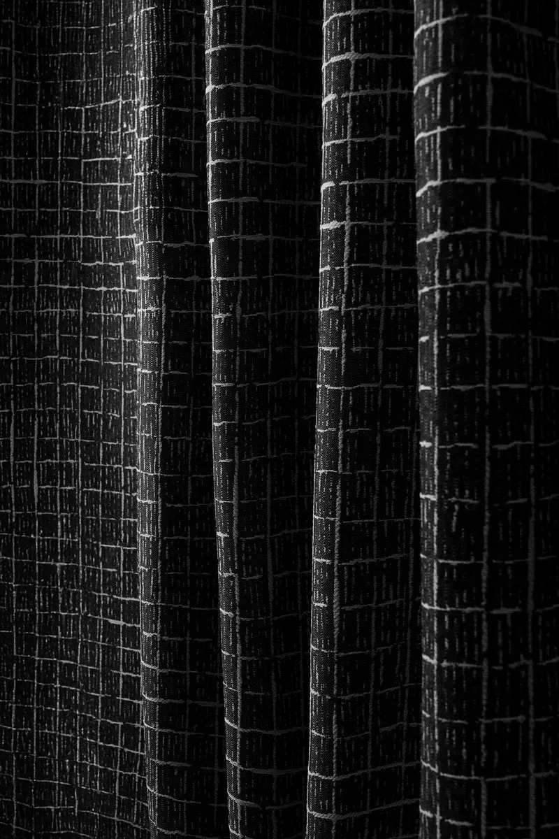 New York Grid Patterned Textured Waterproof Custom Outdoor Curtain