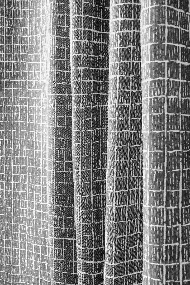 New York Grid Patterned Textured Waterproof Custom Outdoor Curtain
