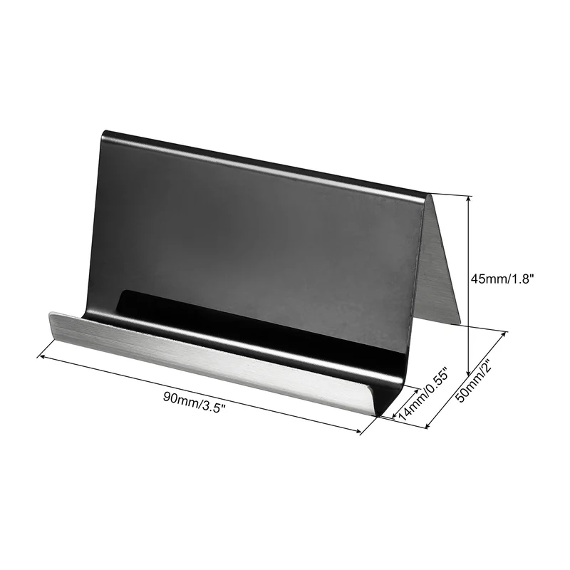 Business Card Holder, Reflective Stainless Steel Desktop Name Cards Display Stand for Office Desk