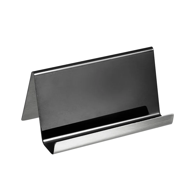 Business Card Holder, Reflective Stainless Steel Desktop Name Cards Display Stand for Office Desk