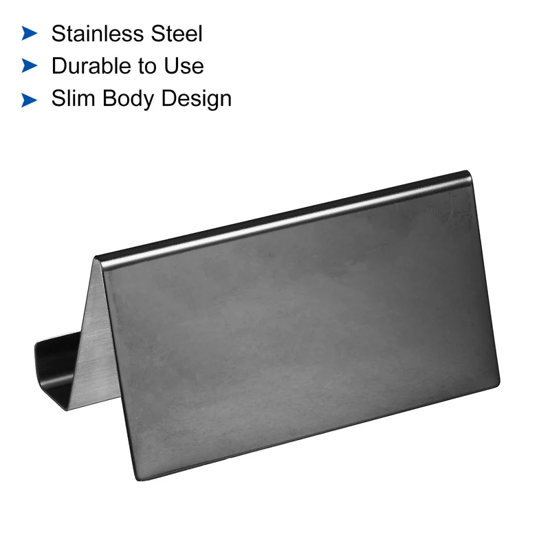 Business Card Holder, Reflective Stainless Steel Desktop Name Cards Display Stand for Office Desk