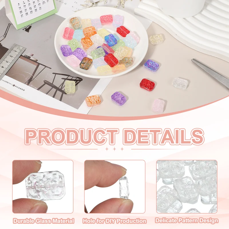 50Pcs Faceted Crystal Beads for Jewelry Making Glass Loose Beads Clear