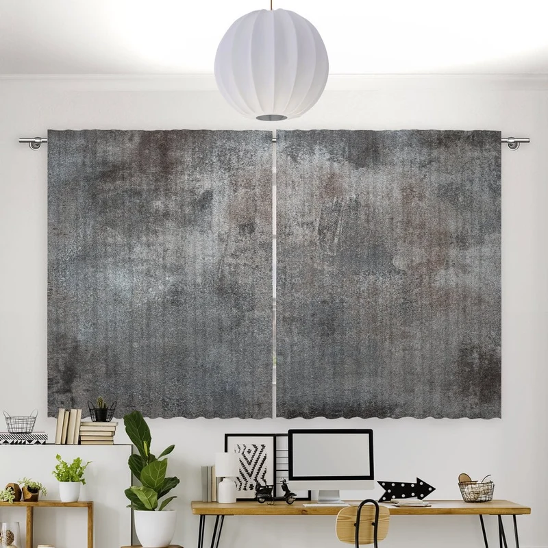 Vorhang Motiv "Beton Optik"