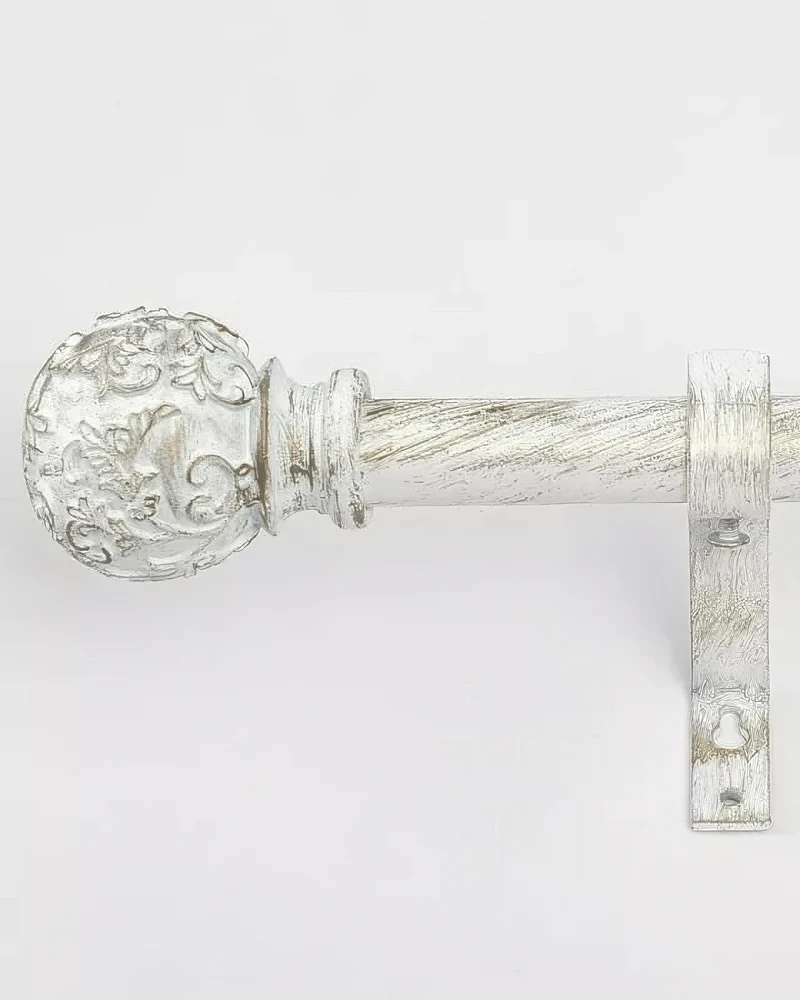 Antique Adjustable White Curtain Rod