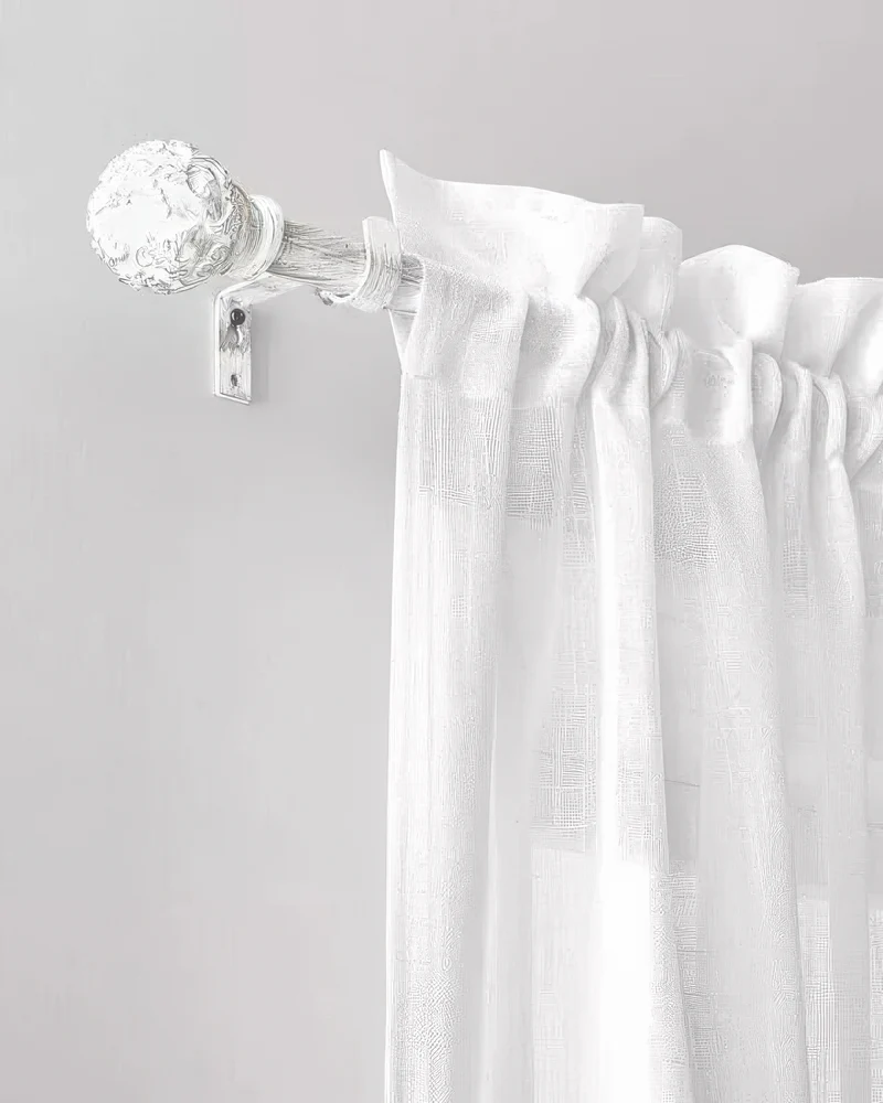 Antique Adjustable White Curtain Rod