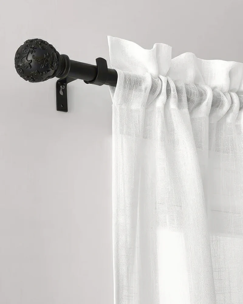 Antique Adjustable White Curtain Rod