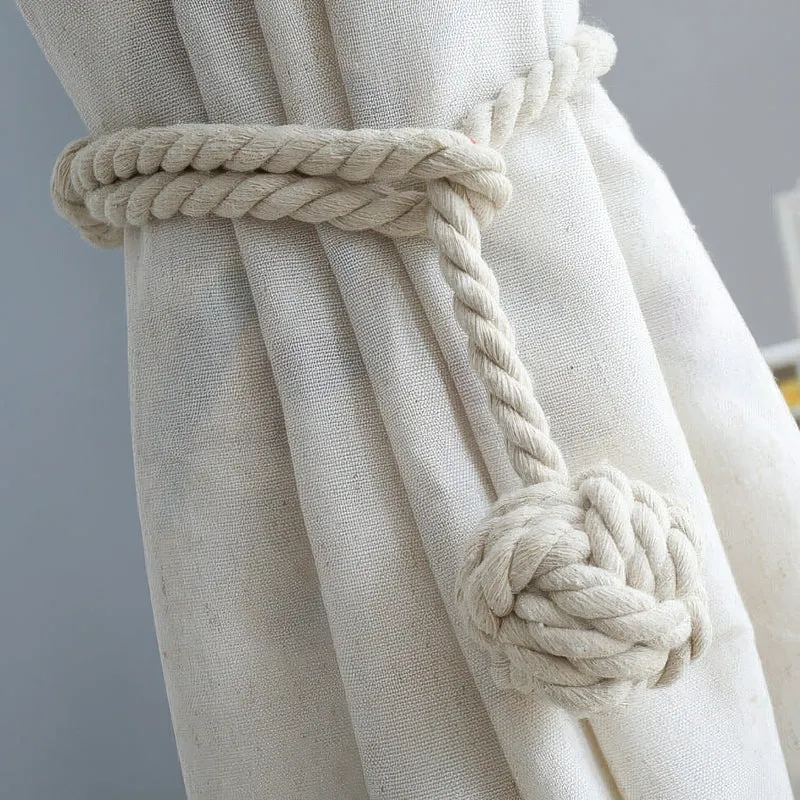 Woven Ball Curtain Tieback 2 Pieces