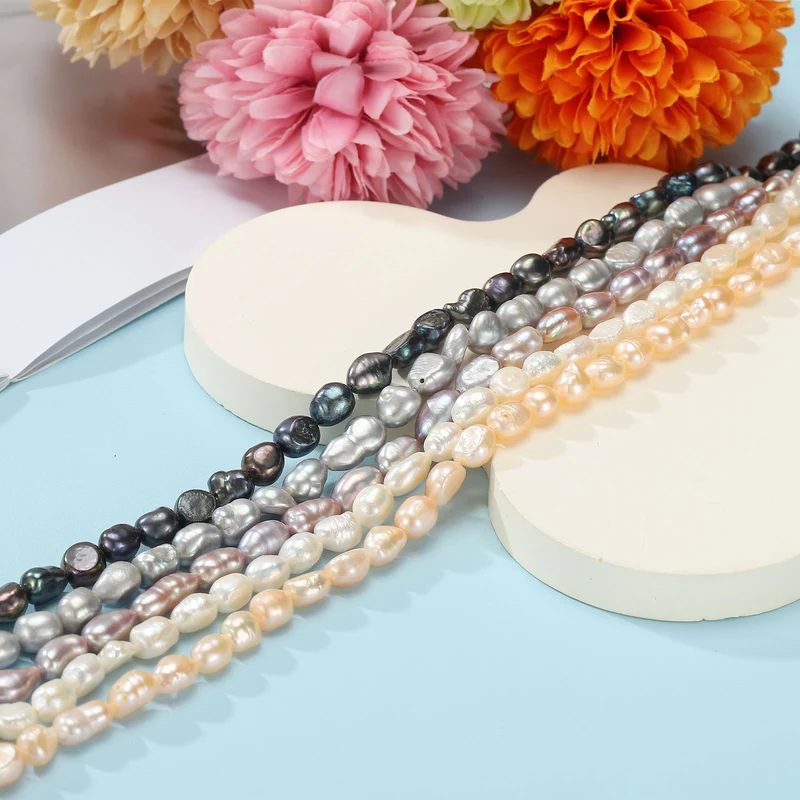 Freshwater Pearl Beads, 6-7mm Side Hole Pearl String, Purple