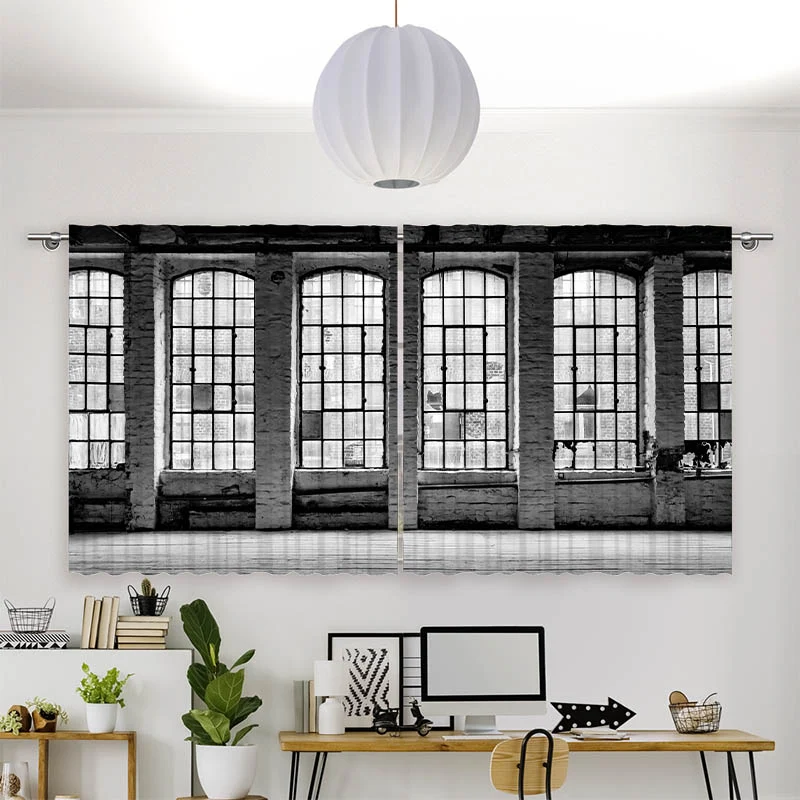 Vorhang Motiv "Alte Fabrikfenster"