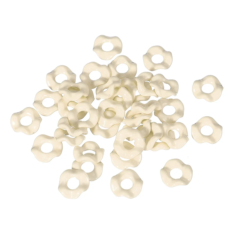 30 Pcs Wavy Spacers, Acrylic Flower Beads Wave Focal Bead, White