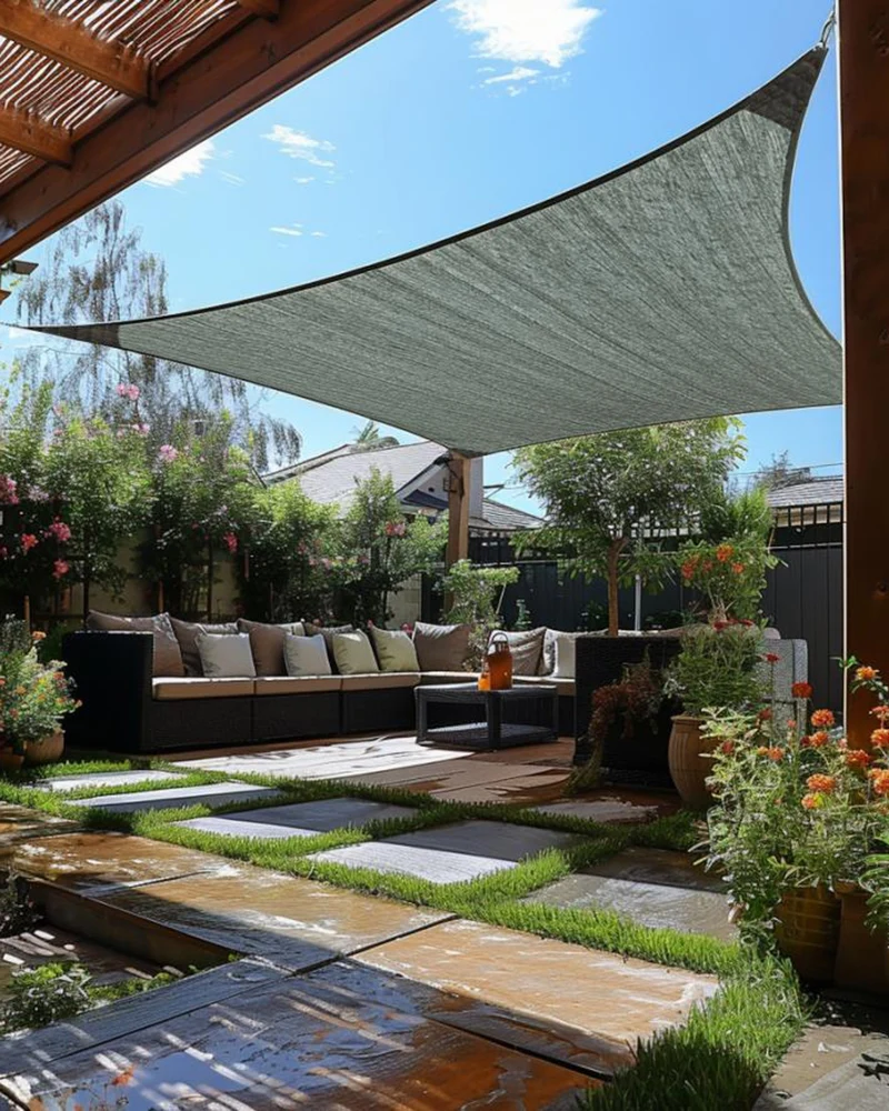 HDPE Breathable Quadrati Custom Rectangle Sun Shade Sail