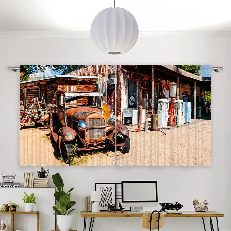 Vorhang Motiv "Verlassene Tankstelle an der Route 66"