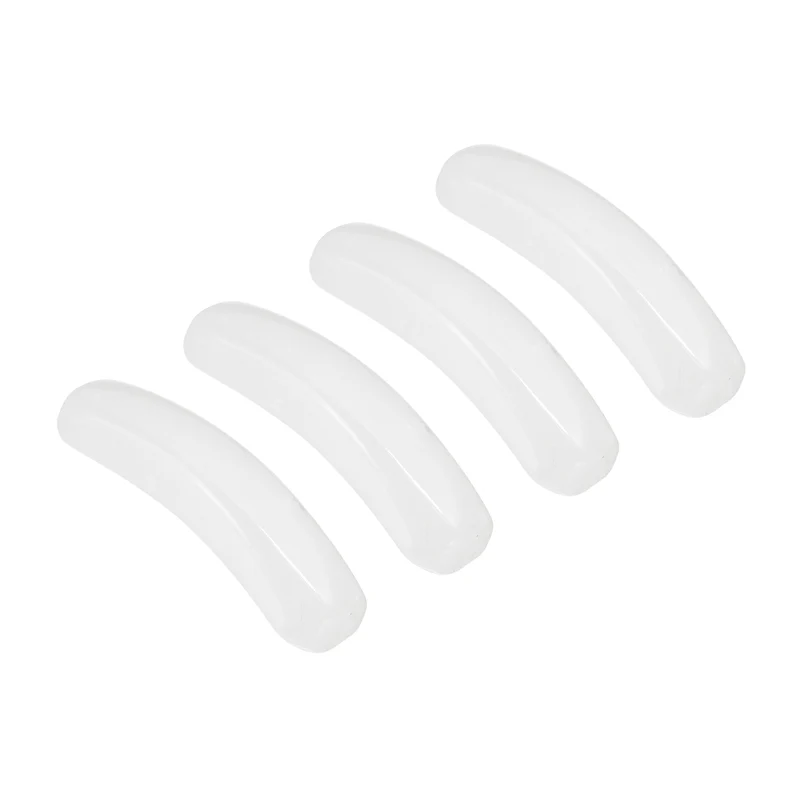 4 Pcs Natural Stone, 36 x 10 mm Natural Curved Clear Quartz Stone Crystal Handmade Jade Flat Beads for DIY Crafting, White Crystal