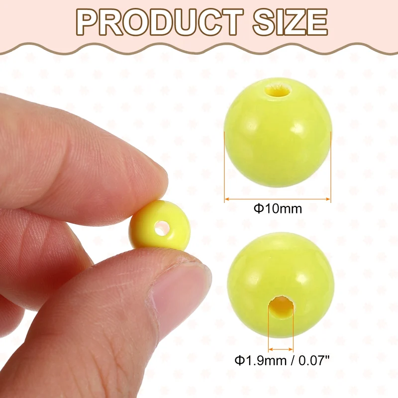 100pcs Random Dark Color Acrylic Round Beads 10mm Plastic Resin Loose Bead