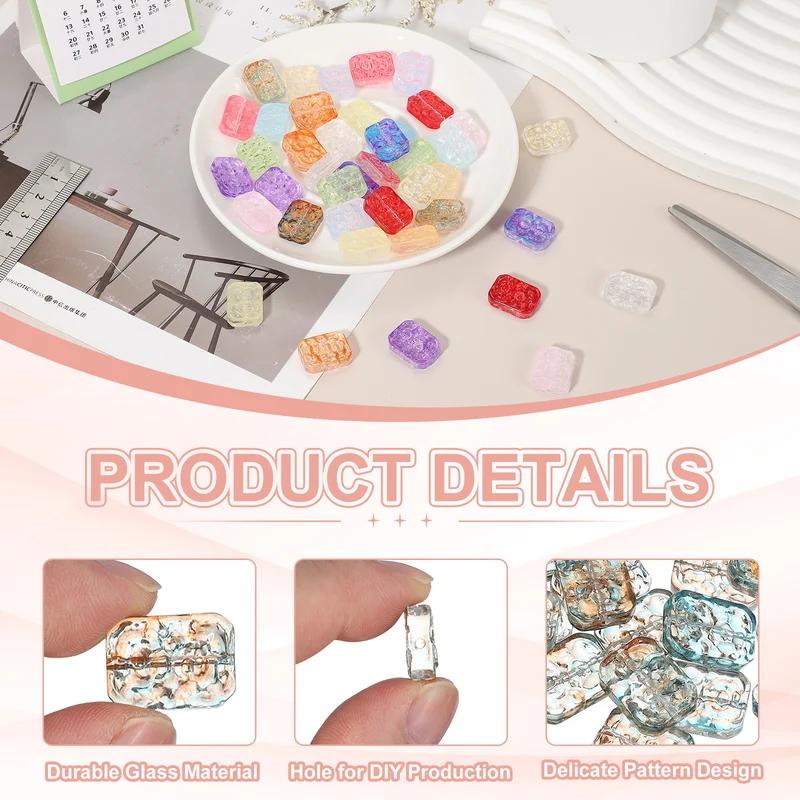 50 Pcs Faceted Crystal Beads for Jewelry Making, Glass Loose Beads, Brown