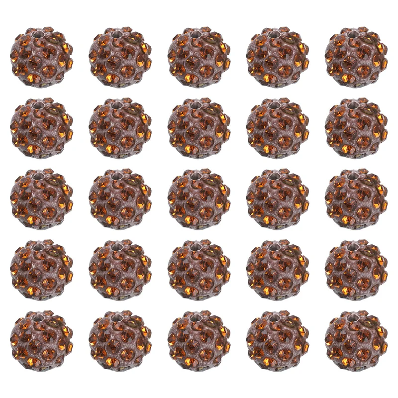 25Pcs 10mm Rhinestone Clay Beads Crystal Disco Bead for DIY Coffee