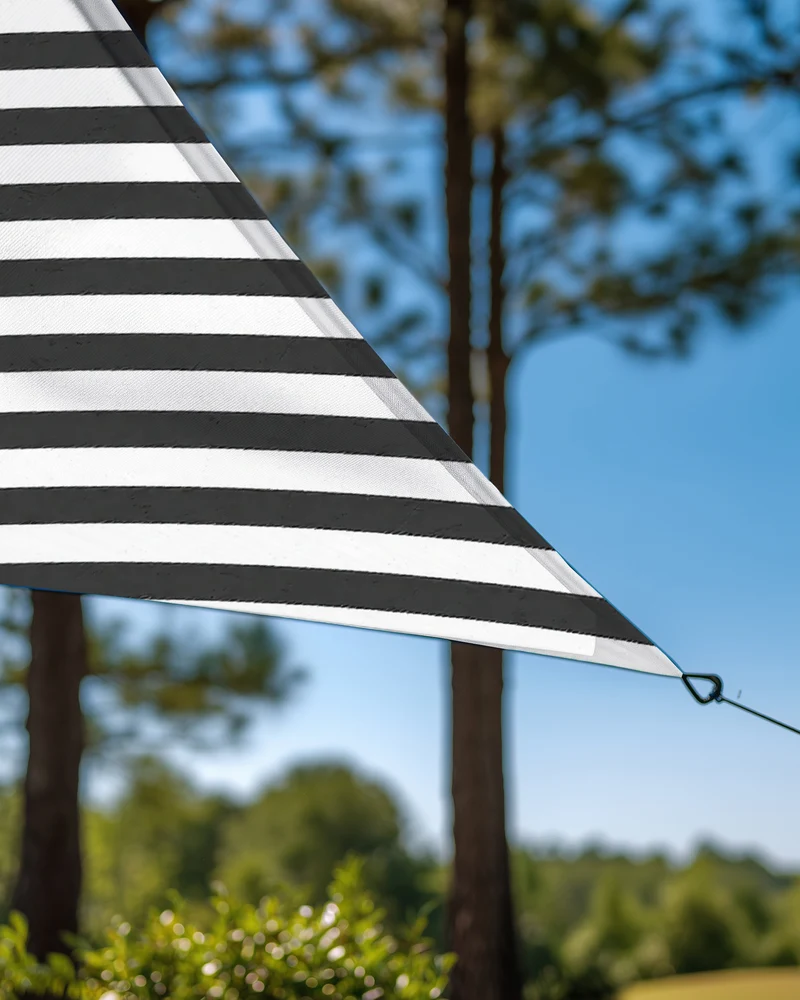 UVShield™ Striped Waterproof Custom Triangle Sun Shade Sail