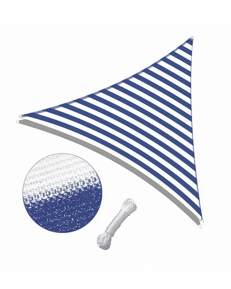 UVShield™ Striped Waterproof Custom Triangle Sun Shade Sail
